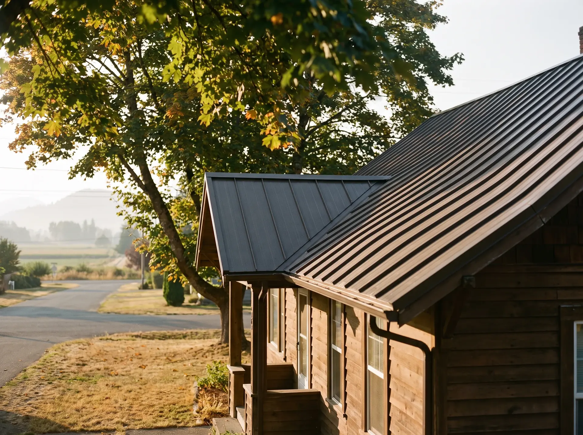 Small town house in Nooksack with a simple gable metal roof